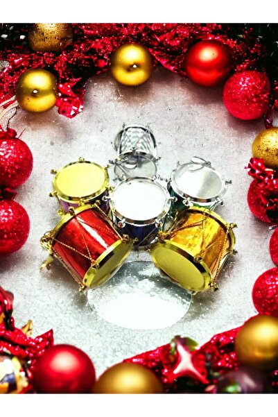 Happyland Yılbaşı Ağacı Süsü 12’li Davul Çam Ağacı Süsü Davul Şeklinde Yılbaşı Süsü 3 Cm