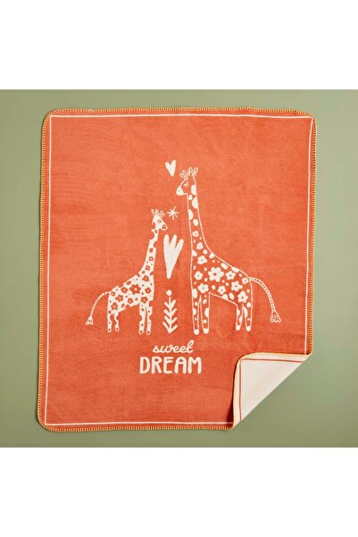 Bella Maison Graffie Pamuklu Bebek Battaniyesi Kiremit (100X120 CM)
