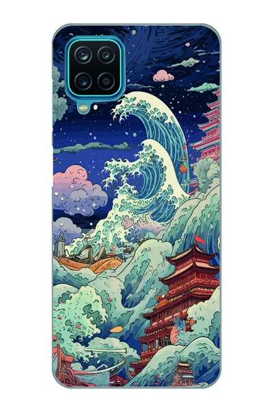 Magic Ring حافظة هاتف شفافة متوافقة مع هاتف Samsung Galaxy A12/M12 Kanagawa W...