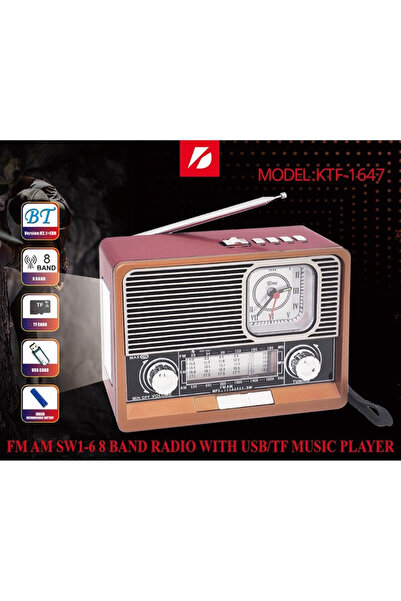 JUNGLEE ŞARJLI NOSTALJİK RADYO FM SD KART USB GİRİŞLİ BLUETOOTH LU AHŞAP GÖRÜ...