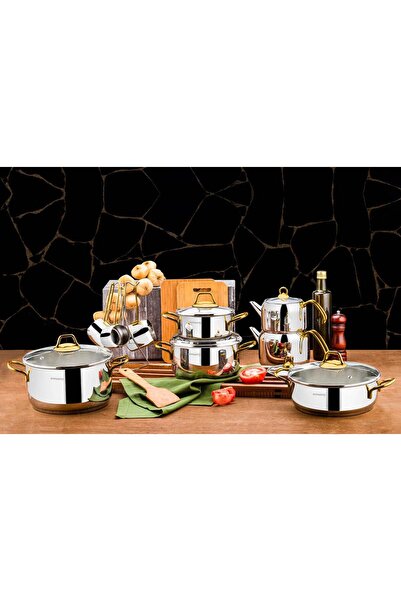 Evimsaray Asude 16 Parça Çeyiz Seti Gold