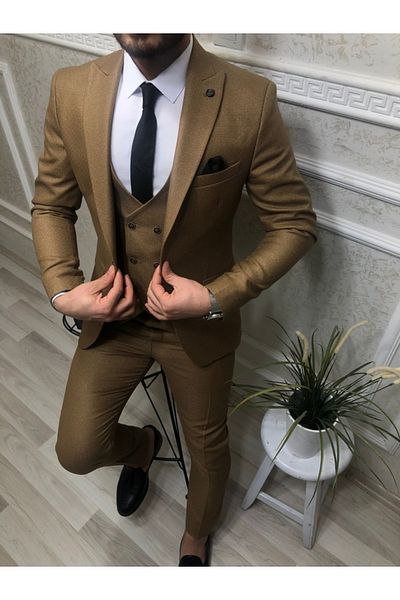 Erenes Star Pattern Mink Color Men's Suit Slim Fit