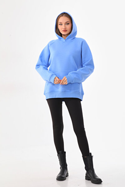 batı Φούτερ με μανίκια ρεγκλάν, χοντρό oversize με φλις εσωτερικά