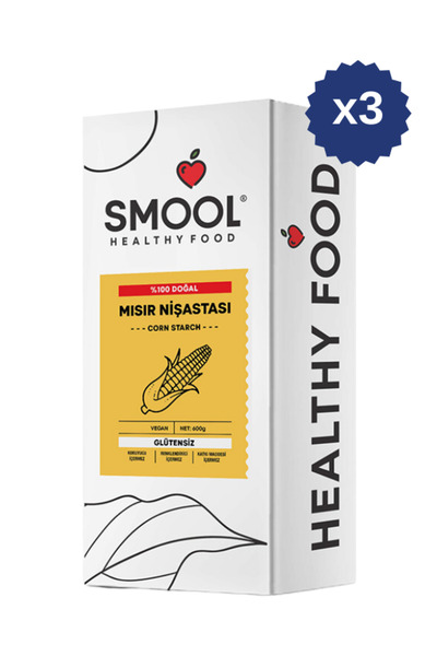 SMOOL Mısır Nişastası 600 gr x3 Glütensiz, Vegan, Katkısız ,Doğal