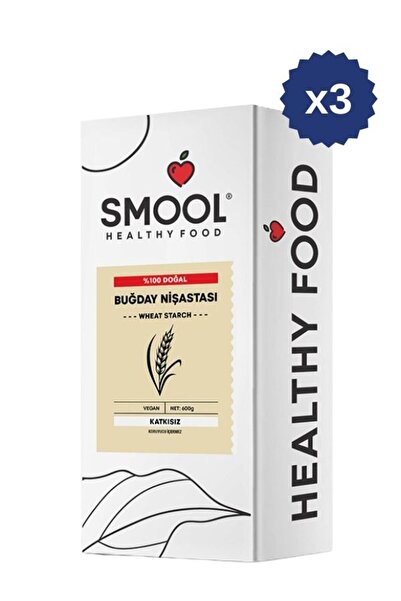 SMOOL Buğday Nişastası 600 gr x3 VEGAN, KATKISIZ, DOĞAL