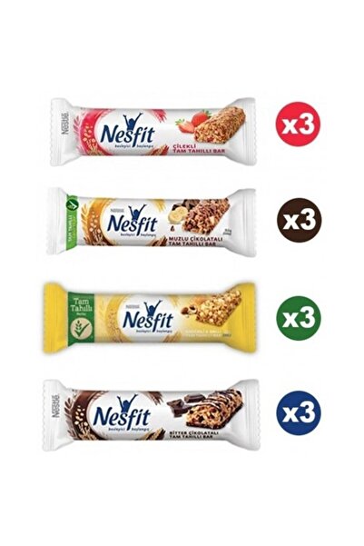 Nestle Nesfit Karışık Tam Tahıllı Bar Paketi 23,5 Gr X 12 Adet