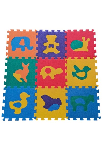 DNG STORE بلاط أرضيات لعب الأطفال، سجادة أرضية ناعمة، 9 قطع، إجمالي 102 × 102 سم