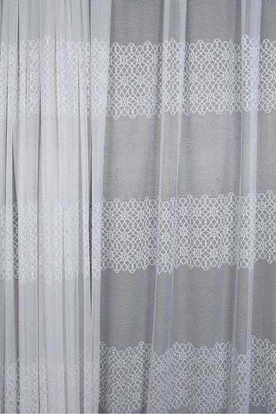 AKÇA TEKSTİL KDK 1420 PATTERN BROKEN WHITE COLOR SINGLE WING Ready Planted Pleated Background Curtain 300*260 Cm