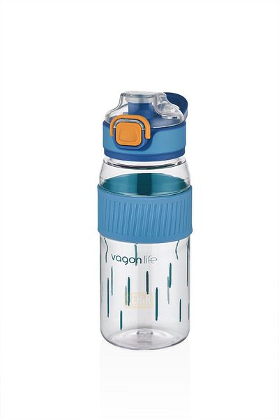 Vagonlife 550ml Comfortable Drinking Patterned Silicone Body Polycarbonate Flask with Lockable Lid