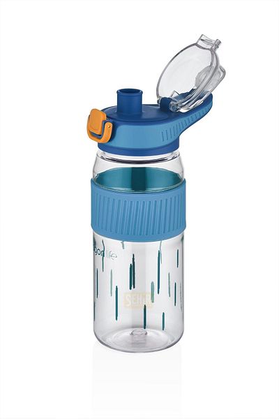 Vagonlife 550ml Comfortable Drinking Patterned Silicone Body Polycarbonate Flask with Lockable Lid