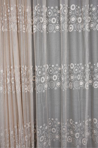 AKÇA TEKSTİL KDK 1560 PATTERN MINK COLOR SINGLE WING Ready planted Pleated Background Curtain 300*260 cm