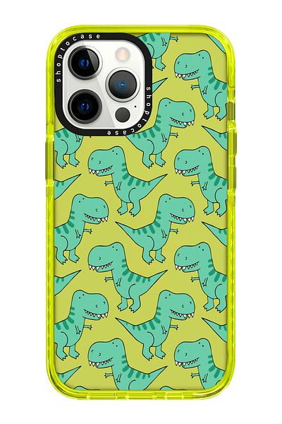 shoptocase حافظة هاتف بتصميم ديناصور أصفر متوافقة مع هاتف Iphone 13 Pro