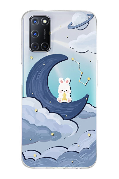 Magic Ring Oppo A52/A72/A92 Uyumlu Sevimli Ayıcık Desenli Şeffaf Telefon Kılıfı