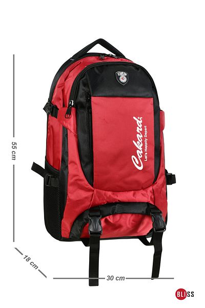 Bliss Unisex Multifunctional 40 Liter Water Resistant Outdoor Mountaineer Travel Red Backpack