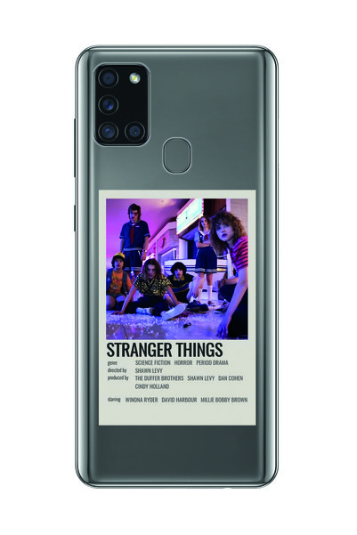 Magic Ring حافظة هاتف شفافة متوافقة مع هاتف Samsung Galaxy A21S مع نمط ملصق بسيط