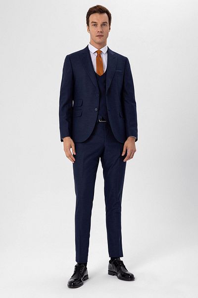 SÜVARİ Slimfit Dobby Vest Suit