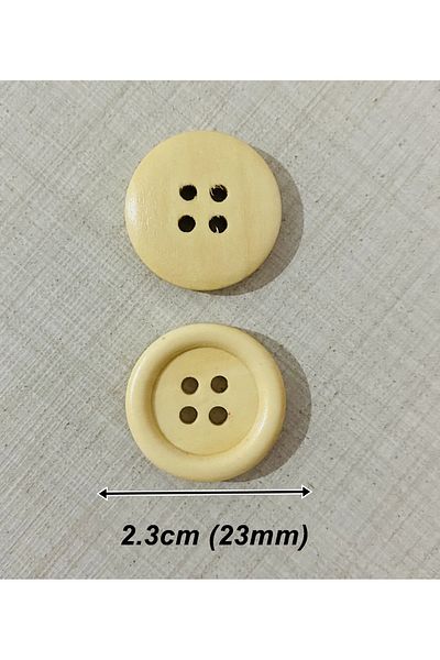 hobim42 NATURAL Wooden VEST JACKET COAT BUTTON ITALIAN MODEL (6 PIECES SIZE:2.3CM)
