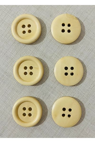 hobim42 NATURAL Wooden VEST JACKET COAT BUTTON ITALIAN MODEL (6 PIECES SIZE:2.3CM)