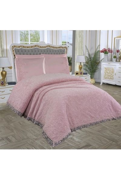 Ceyizza FRENCH LACE 6 PIECES BLANKET BED COVER SET