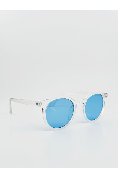 GlimmerGroove Unisex Transparent Round Framed Sunglasses