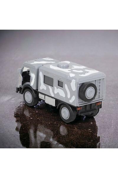 SEYFİKİRTASİYE Metal Pull-And-Put Lighted Military Vehicle Gray Camouflage 13cm X 6cm X 5cm