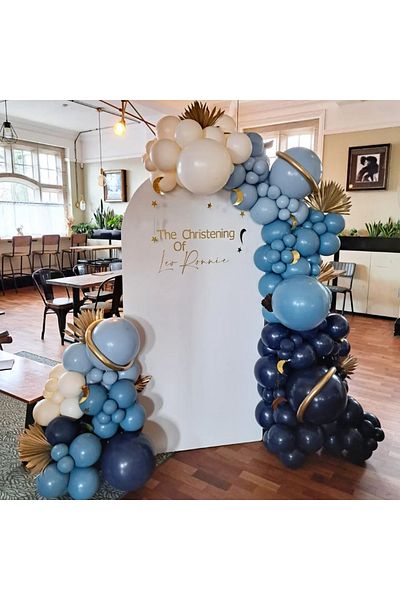 Çemrek Süs Parti Night blue glass blue space concept balloon chain set 100 pieces of balloons