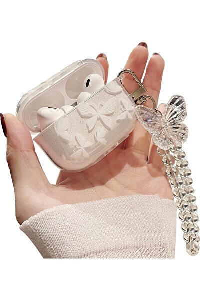 piblue Airpods Pro Nesil Uyumlu Parıltılı Koruyucu Kapak Kelebek Sevimli Sert...