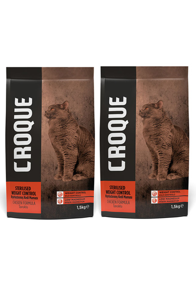 Croque Tavuklu Kısırlaştırılmış Kedi Maması 1,5 Kg X 2 Paket