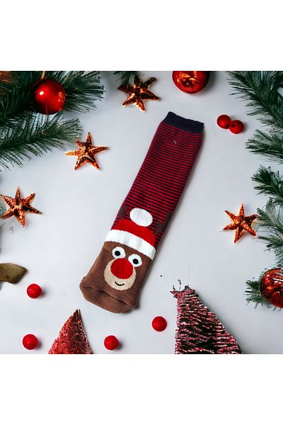 Sembol New Year Themed Women's Men's Towel Socks Christmas New Year Size 36-43