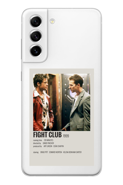 Samsung Galaxy S21 FE Compatible Fight Club Minimalist Poster Pattern Transparent Phone Case