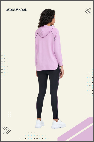 missmaral Kadın Taytlı Takım Spor Tunik & Tayt Dalgıç Kumaş Sports And Casual Lila Tracksuit 3060