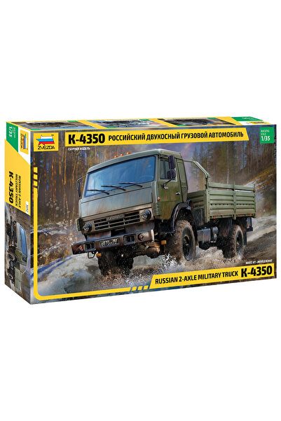 Zvezda 1/35 Russian 2 Axle Mılıtary Truck K-4350 Plastik Askeri Araç Maket Ki...