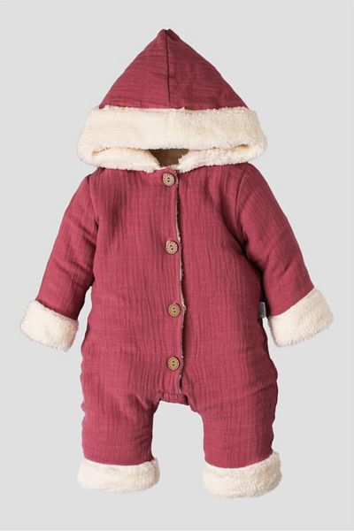 DIDuStore Kidexs Salmon Muslin and Welsoft Fabric Baby Girl Romper - 3-12 Months