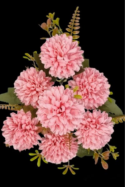 MD Aspiz Flowers 2 Adet Yapay 7lu Lüx Gül Şakayık Demeti Kasımpatı Krizantem ...
