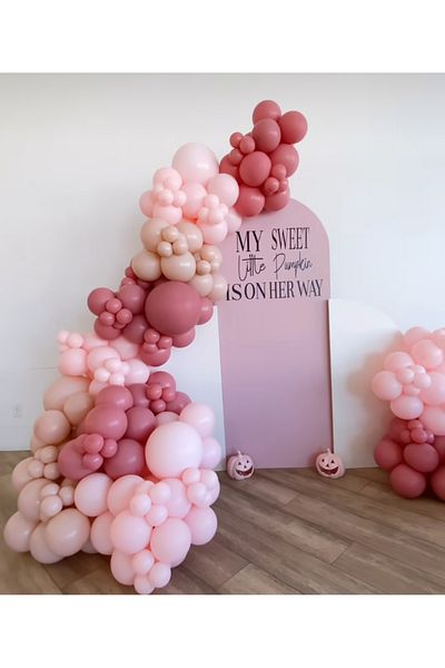 Çemrek Süs Parti Rosewood pink blush pink balloon chain set 100 pieces of balloons and chain