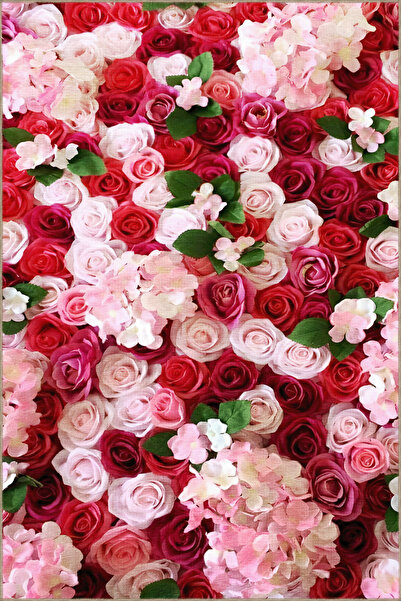 Rugs Modern Halı Kırmızı Pembe Temalı Çiçek Gül Demet Desenli Kreatif Modern ...