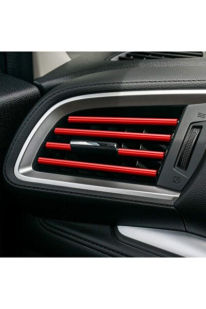 Z Tech Araç Içi Klima Havalandırma Izgarası Sedefli Kırmızı Trim Seti Film Şerit