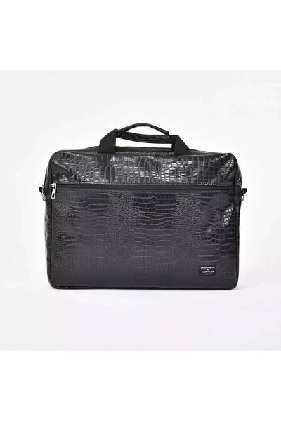 the modawest 15.6 - 16.1 Inc Crocodile Black Document Computer Notebook Laptop Bag