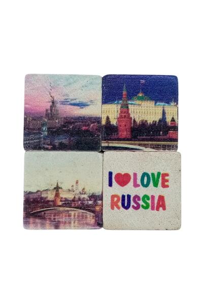 Dünyadan Hediyeler Rusya Temalı Dörtlü Taş Magnet