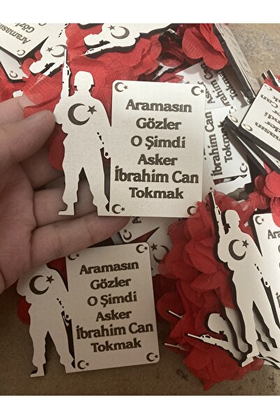 guluslazerkesim 20 ADET AHŞAP ASKER MAGNET ASKER HATIRASI AHŞAP MAGNET SÜSLÜ ...