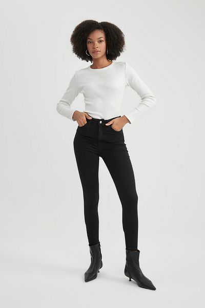 DeFacto Super Skinny Fit Jeanshose mit hoher Taille und schmalem Bein
