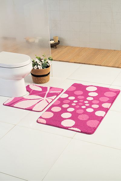 Moda Dekor Χαλάκι μπάνιου Milenyum Picola Pink 2 τεμαχίων