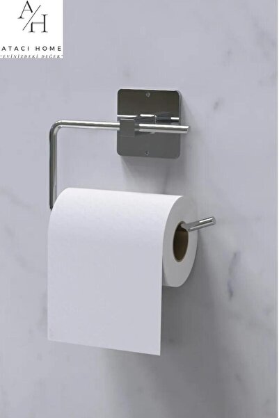 Paslanmaz Krom 1.Kalite Yapışkanlı Açık Tuvalet Kağıtlığı Wc Peçete Kağıtlık