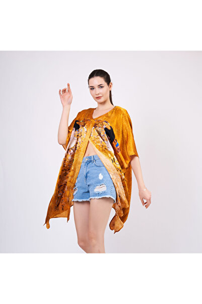 Nomads Felt 100% Silk Short Kimono Pareo| Gustav Klimt Adele Bloch Bauer| Nomads Felt