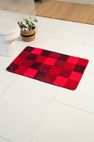 Moda Dekor Χαλάκι μπάνιου Millenium Tile Claret Red 2 τεμαχίων