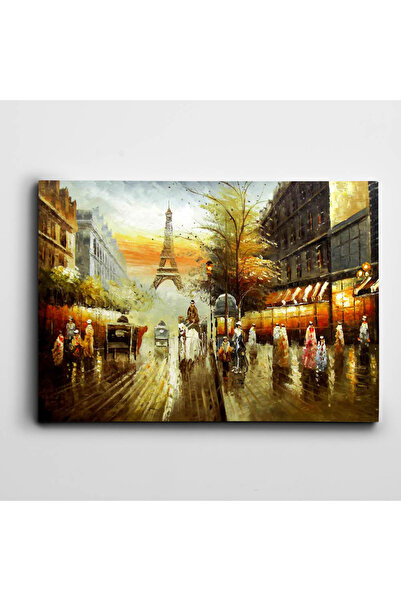 artefoni Eyfel ve Sokak Sanat Dekoratif Büyük Boyut Kanvas Tablo 85 x 120 CM