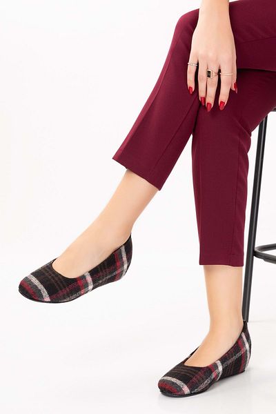 Gondol Pantofi de acasă cu model în carouri din piele Mik.590