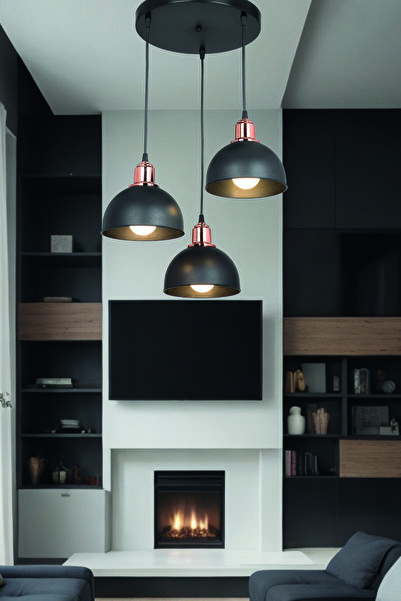 lumenistanbul BELLA 3'LÜ SİYAH AVİZE