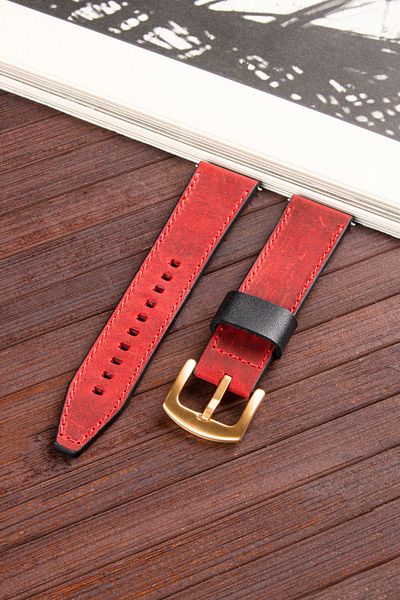 vagave Fossil FS4656 22 mm Compatible Genuine Leather Watch Band Strap - 4 Different Color Buckle Options