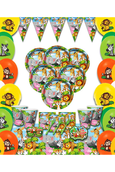 Yogi parti Σετ Yupi Party Safari 32 τεμαχίων γενεθλίων